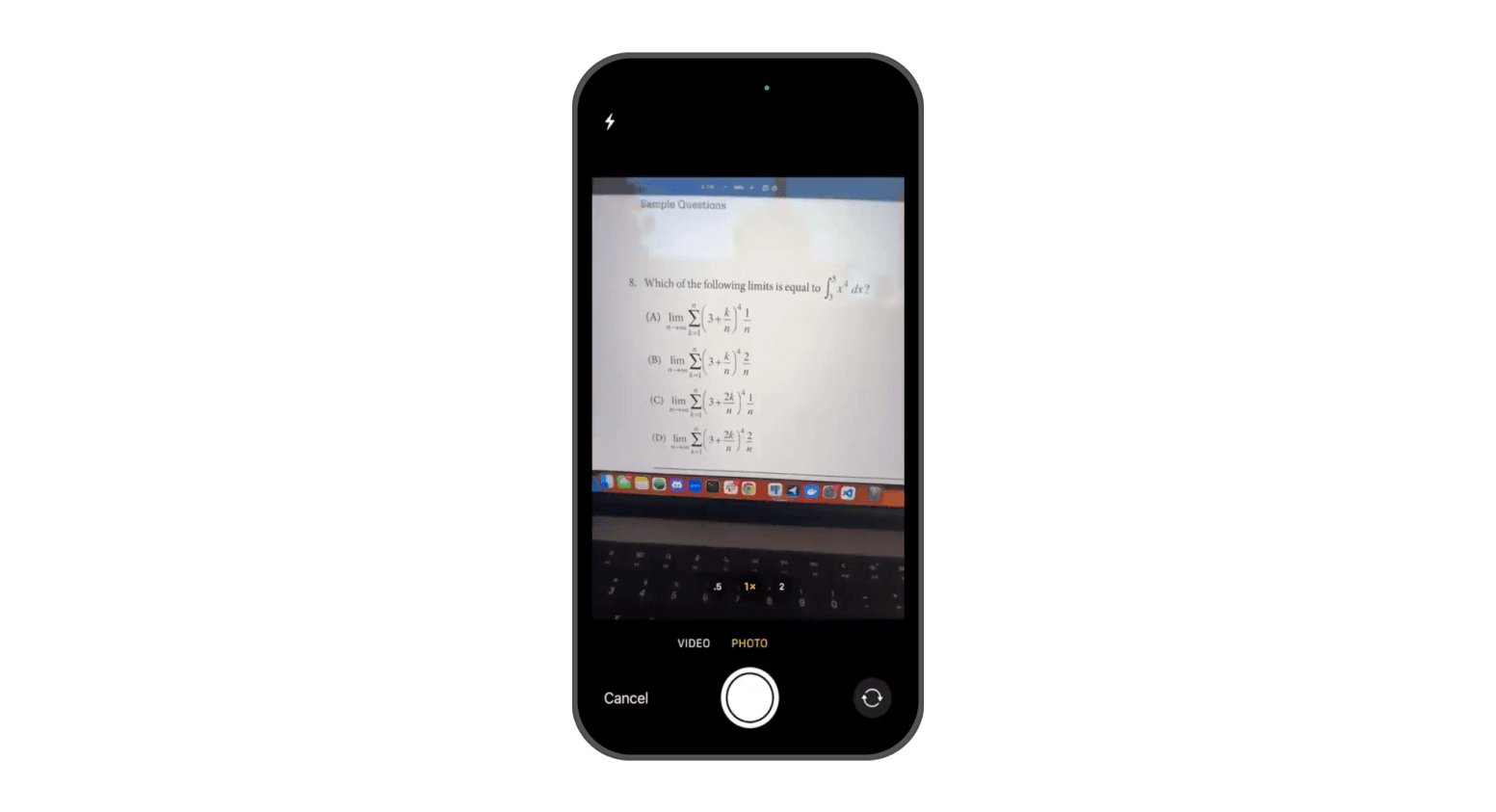 AI scanning and calculating algebra equation answer.