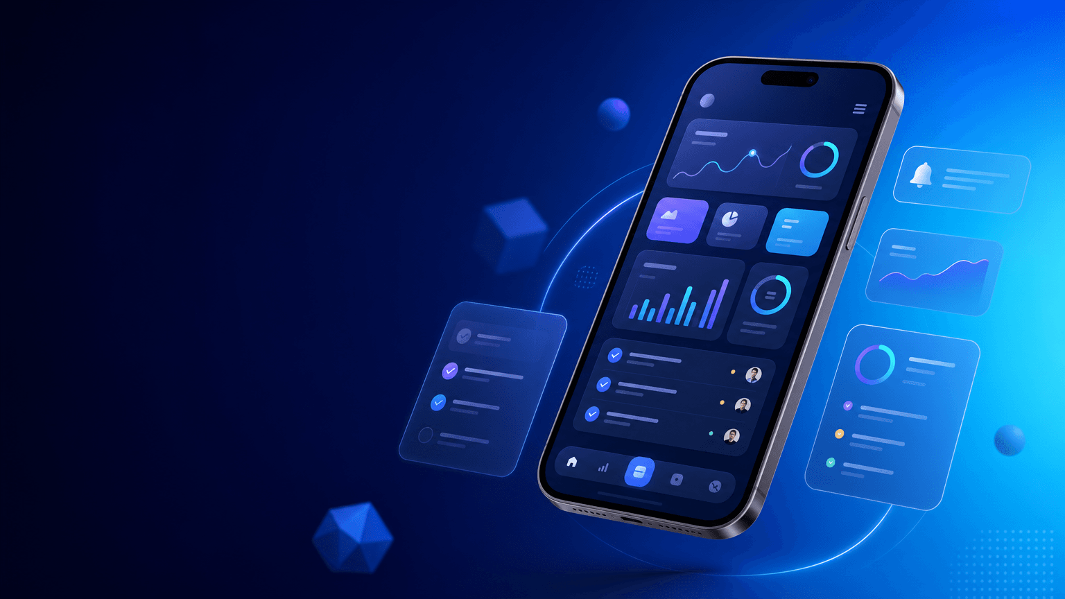 Mobile app dashboard concept image made in Julius
