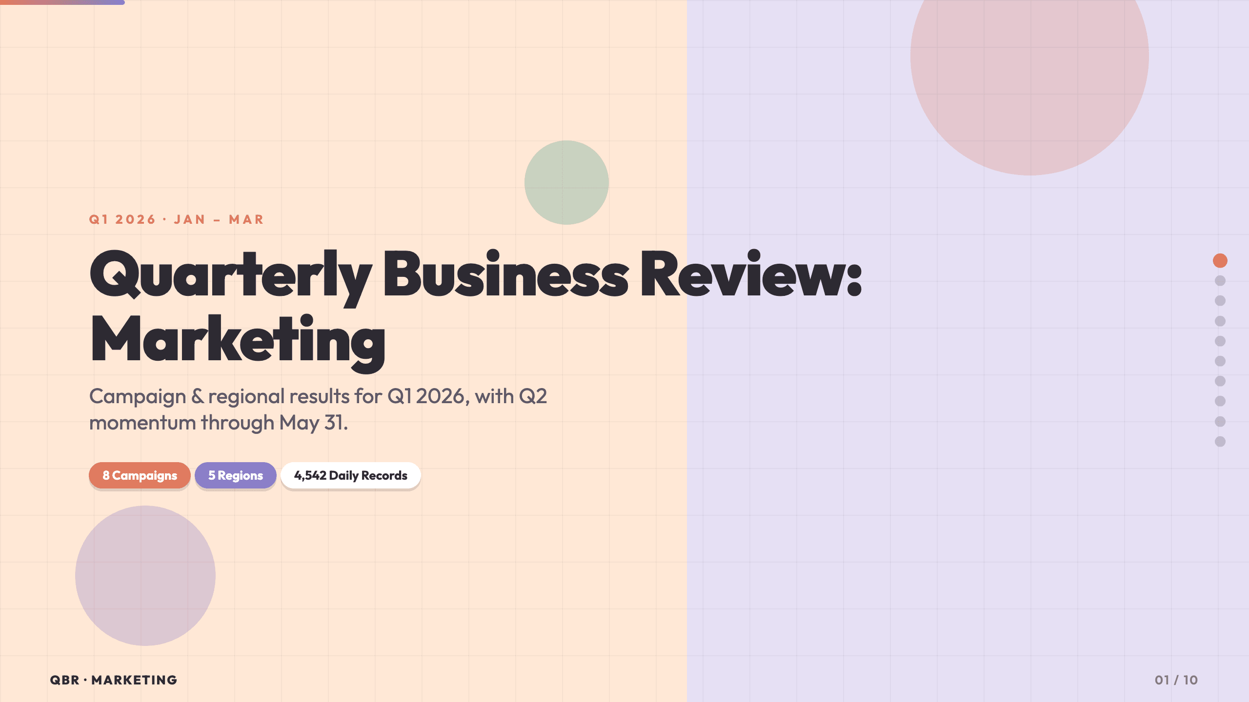 Quarterly business review example deck made in Julius