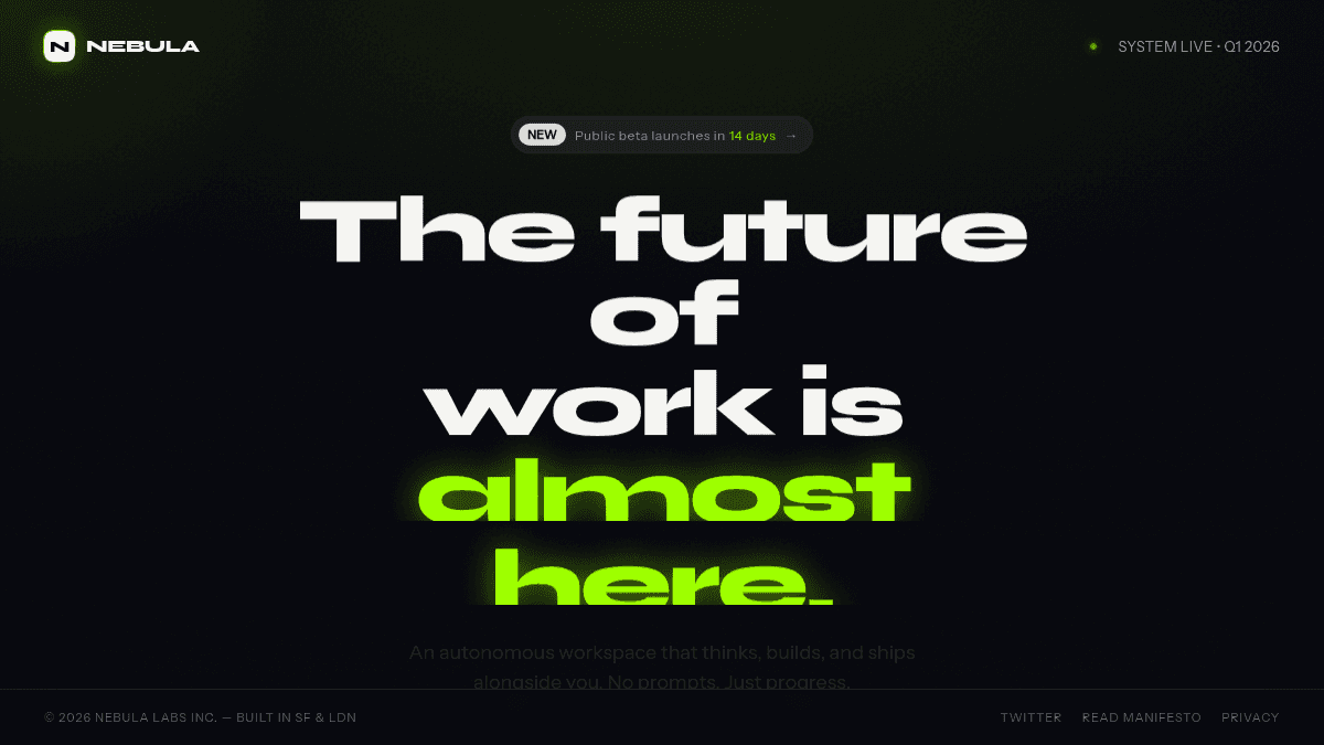 Published coming soon website created with Julius